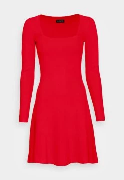 Even&Odd ECKIGER AUSSCHNITT MINI STRICKKLEID - Strickkleid - Red -Even&Odd 045f531776694b848ec42e84af555657