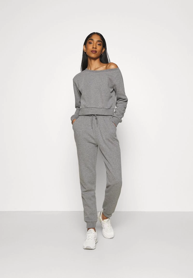 Even&Odd Off Shoulder&Jogger Set - Sweatshirt - Mottled Grey 2 Even&Odd Off Shoulder&Jogger Set - Sweatshirt - Mottled Grey – Bild 2