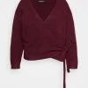 CURVY WRAP CARDIGAN - Strickjacke - Dark Red
