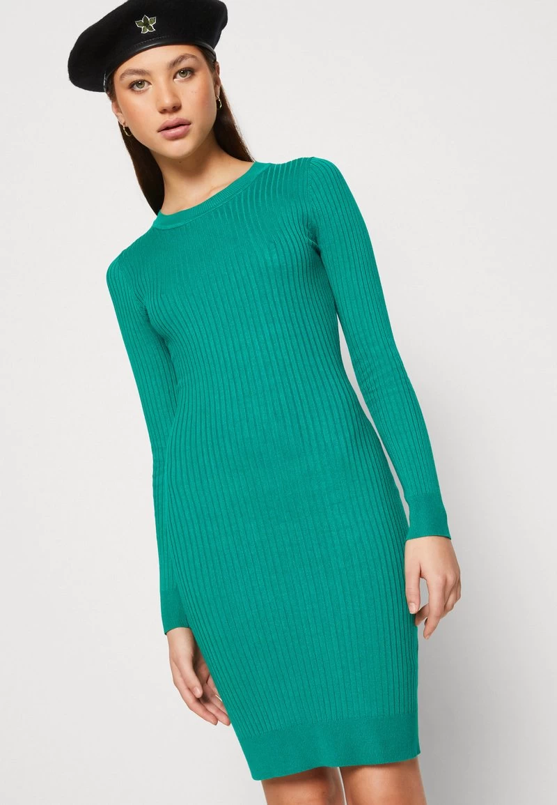 Even&Odd CREW AUSSCHNITT RIPP BASIC BODYCON MINI STRICKKLEID - Etuikleid - Green 4 Even&Odd CREW AUSSCHNITT RIPP BASIC BODYCON MINI STRICKKLEID - Etuikleid - Green – Bild 4