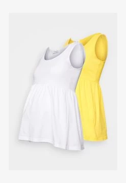 2 PACK - Top - White/yellow -Even&Odd 70497ead872143be9360b1d28b71d356