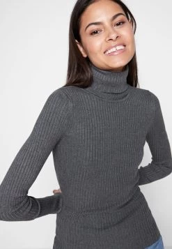 Even&Odd Strickpullover - Mottled Dark Grey -Even&Odd 7e58e2324d3d4d40ada8302fe33e2782