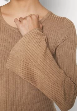 Even&Odd KNIT LOOSE FIT FLARED SLEEVES DRESS - Strickkleid - Camel -Even&Odd 985c9311c81247d590fd7ae7363ae86a