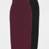 Even&Odd 2 PACK - Bleistiftrock - Black/bordeaux