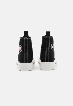 Even&Odd LOVE - Sneaker High - Black/pink -Even&Odd deb6190438ac4a2da12226ad03f65b53