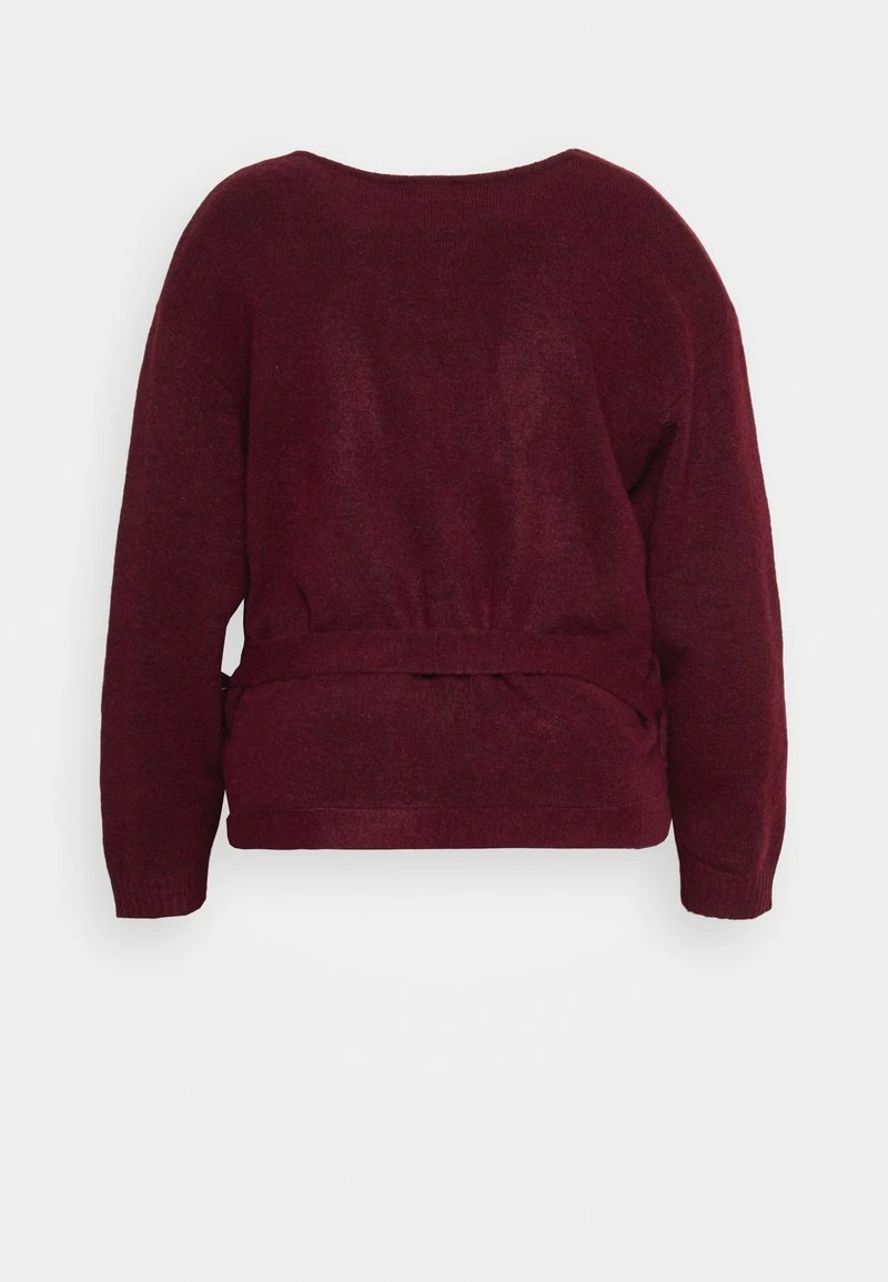 CURVY WRAP CARDIGAN - Strickjacke - Dark Red 2 CURVY WRAP CARDIGAN - Strickjacke - Dark Red – Bild 2